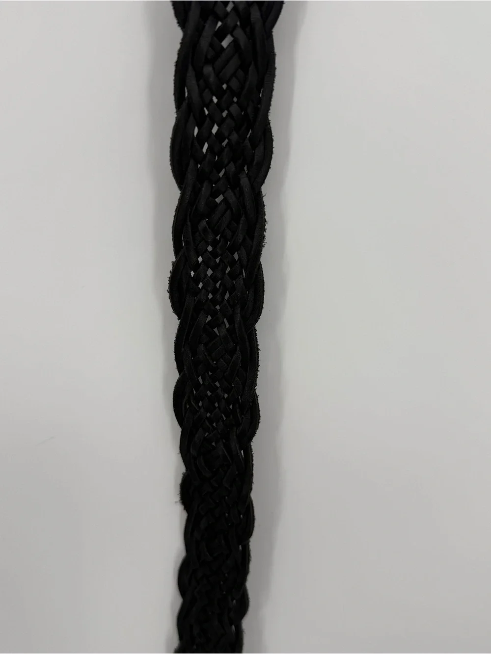 Talbots Black Braided Leather Belt Silver Buckle Size 3X Classic